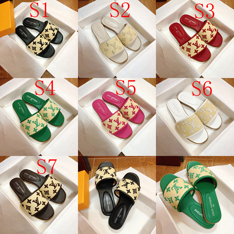MJLS13 synthetic Leather slippers Women shoes 35-42 With box