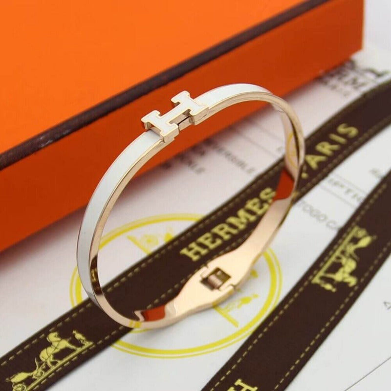 HB49 high quality 316L steel bracelet for women 18K gold plated jewelry H bangle