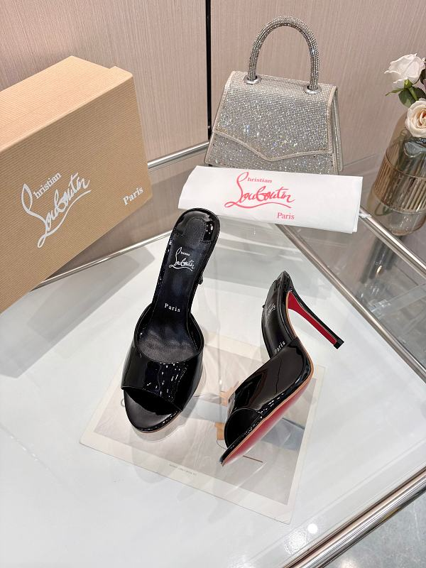 OCLS3 Real Leather 10CM Heel Slipper Women 35-43 Cowhide shoes With box