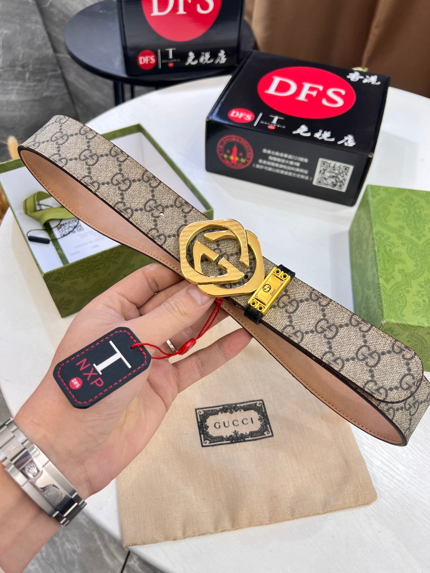 3.8CM Monogram Canvas Top Grain Cowhide Men Belt Round Steel Buckle Designer Inspired Waist Belt
