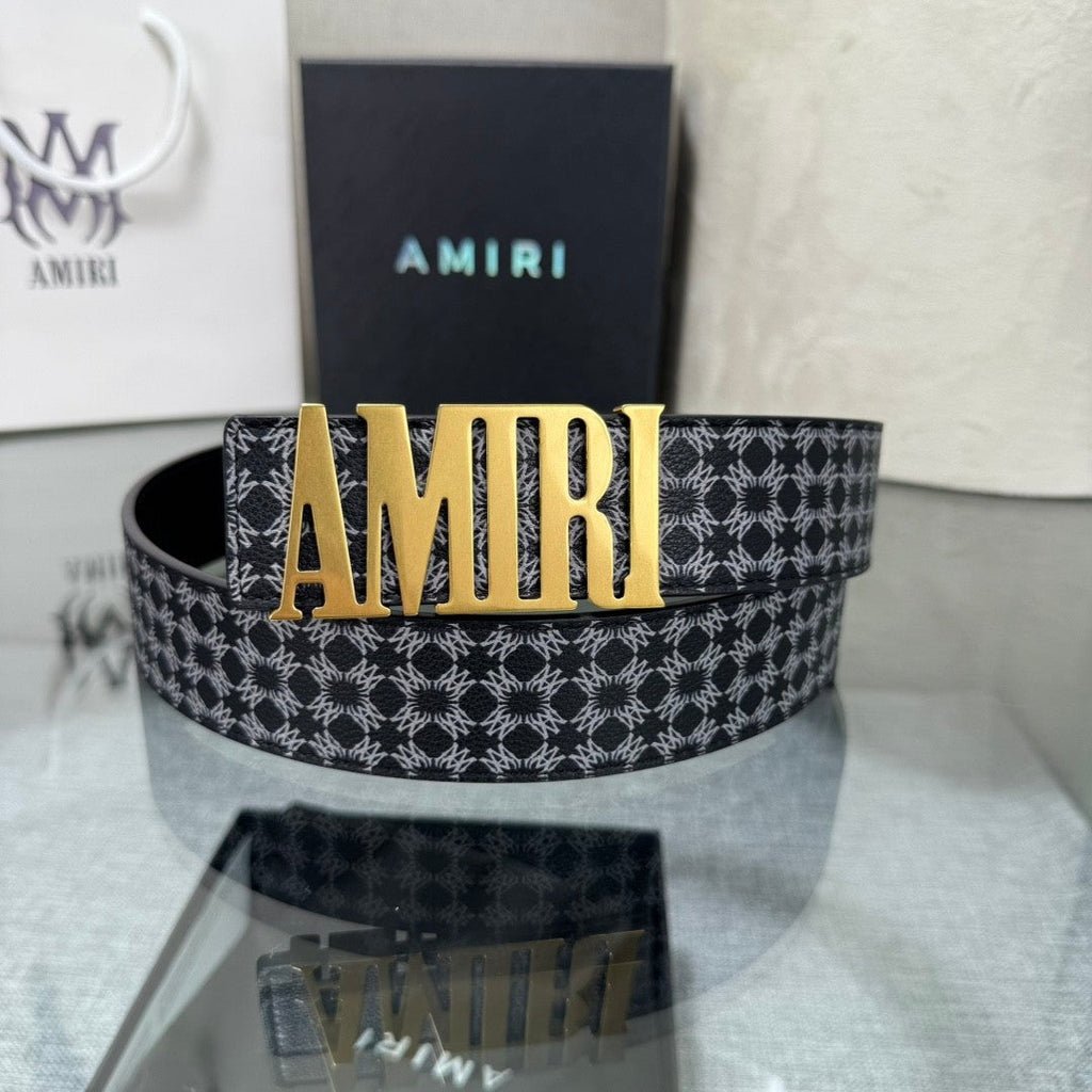 3.8cm Reversible Houndstooth Cowhide Belt | Designer Inspired Gold Steel Letter Buckle Men Street Waist Strap Gift For Him