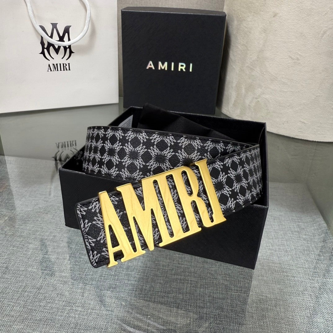 3.8cm Reversible Houndstooth Cowhide Belt | Designer Inspired Gold Steel Letter Buckle Men Street Waist Strap Gift For Him