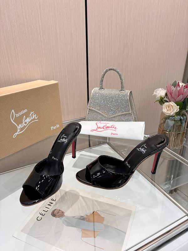 OCLS3 Real Leather 10CM Heel Slipper Women 35-43 Cowhide shoes With box