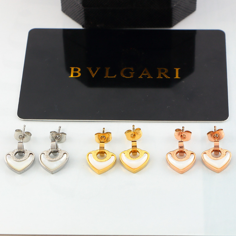BVE4 heart-shaped titanium steel earrings jewelry
