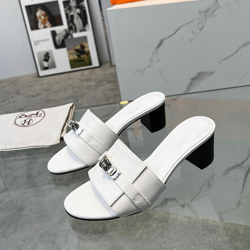 OHS1 Women slipper Leather Sole Shoes 35-41 with box