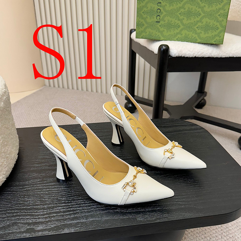 SHGS5 Leather 8.5CM Heel Women 35-42 shoes With box