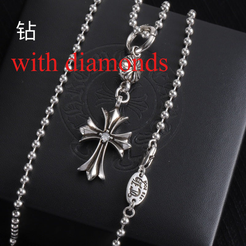 CHSN1  Classic men's and women's diamond studded cross necklace jewelry