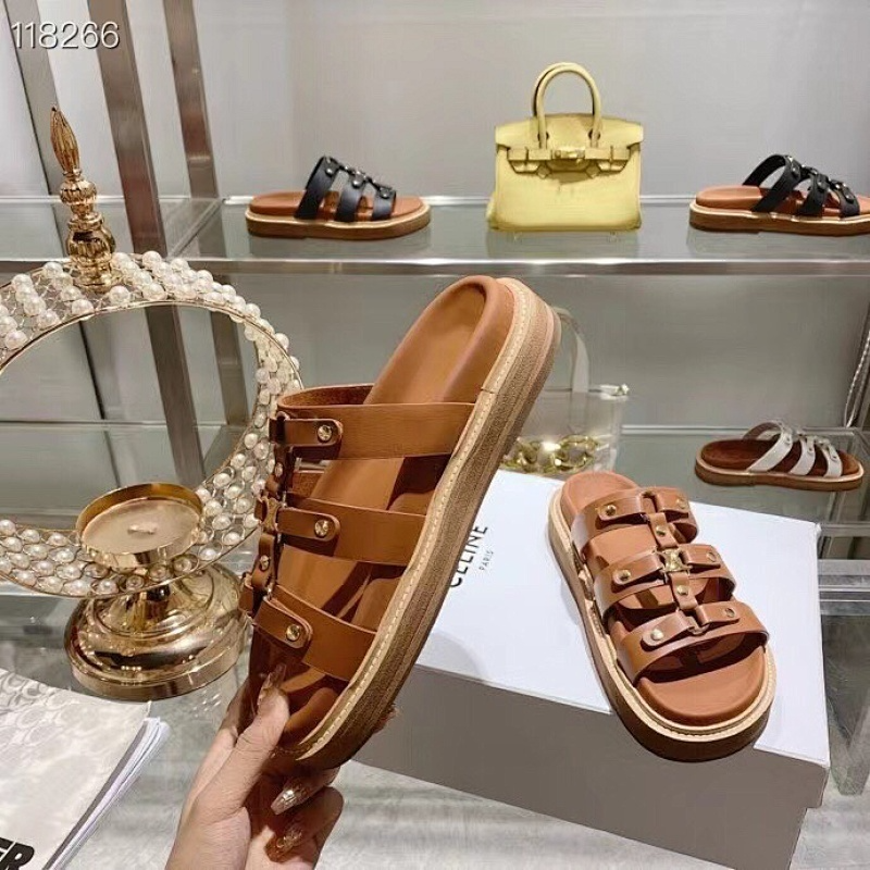 MCS32 Synthetic Leather slippers 35-42 Shoes With box