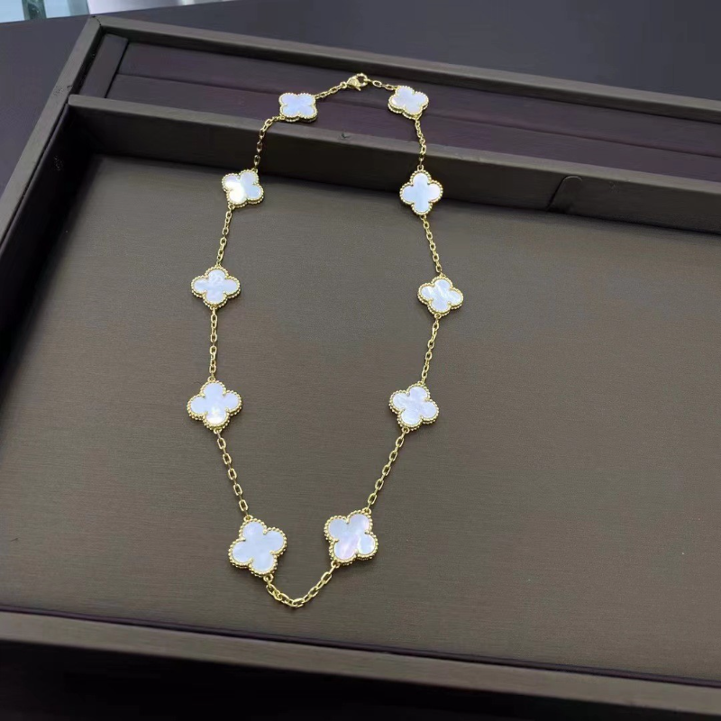 VAN100 High Version Clover Ten Flower Necklace Thick Plated 18K Necklace Jewelry