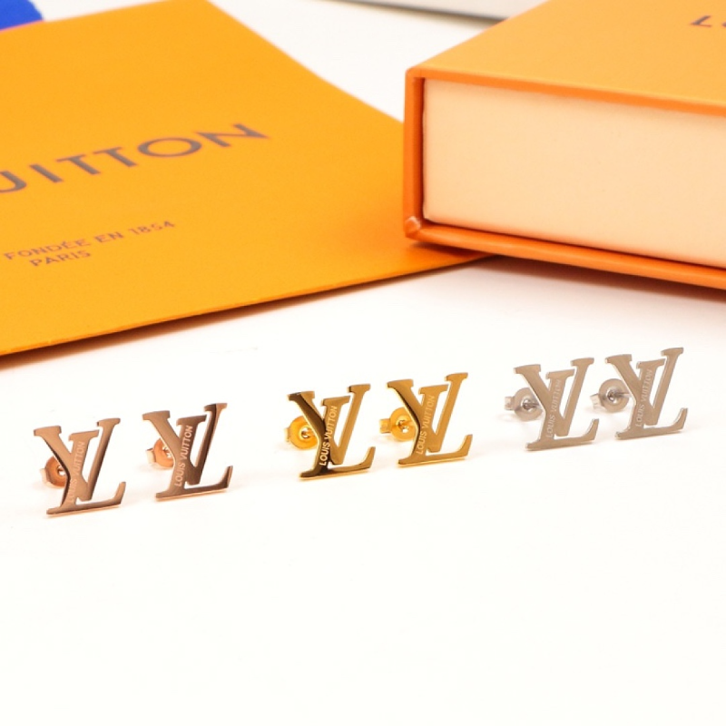 LVE47 Stainless steel V-letter earrings for women's jewelry
