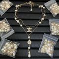 CHN111  Women's tassel pearl necklace, sweater chain jewelry