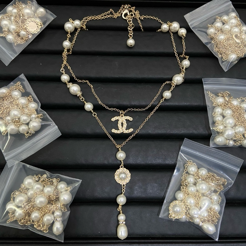 CHN111  Women's tassel pearl necklace, sweater chain jewelry