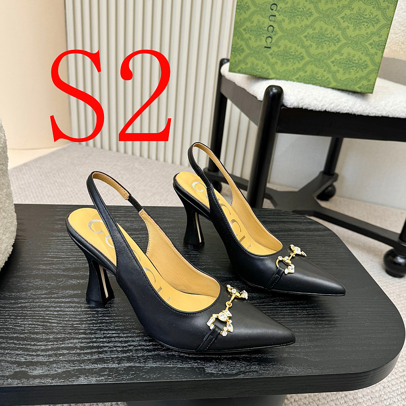 SHGS5 Leather 8.5CM Heel Women 35-42 shoes With box