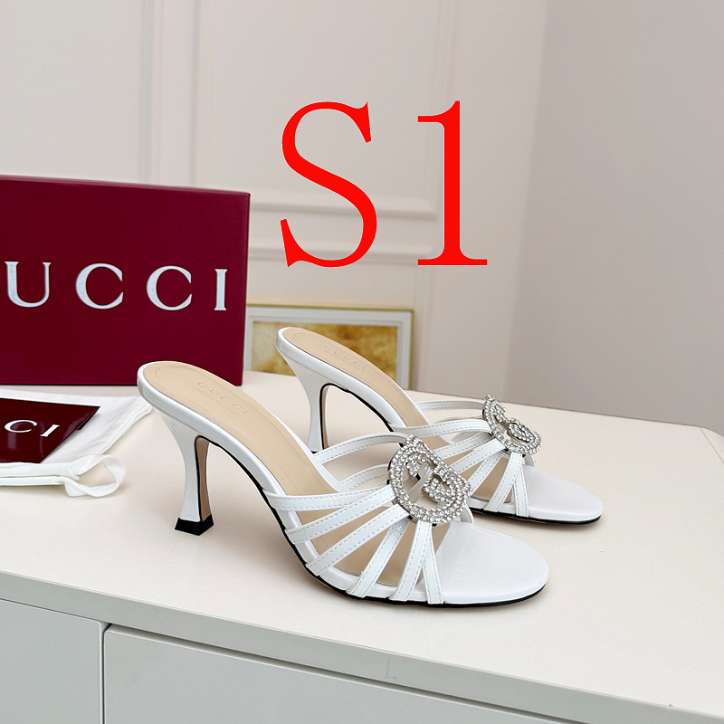 SHGS6 Leather 8.5CM Heel Women 35-43 shoes With box