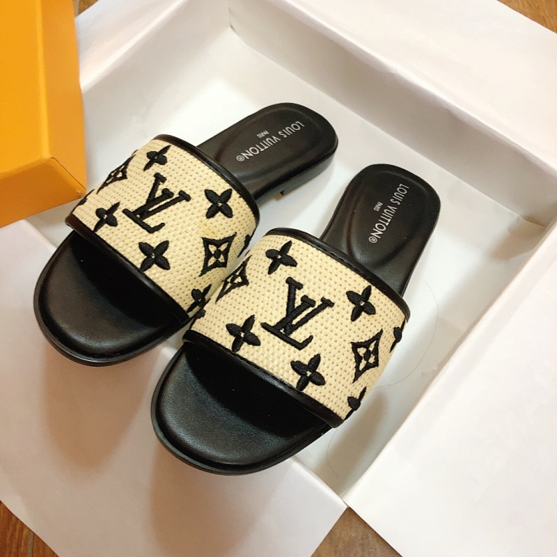 MJLS13 synthetic Leather slippers Women shoes 35-42 With box