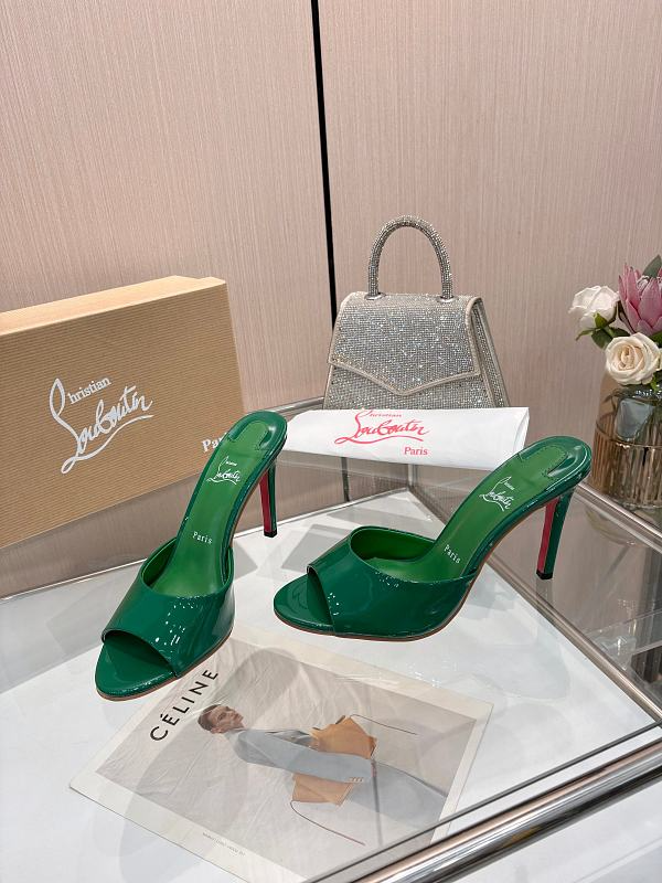 OCLS3 Real Leather 10CM Heel Slipper Women 35-43 Cowhide shoes With box