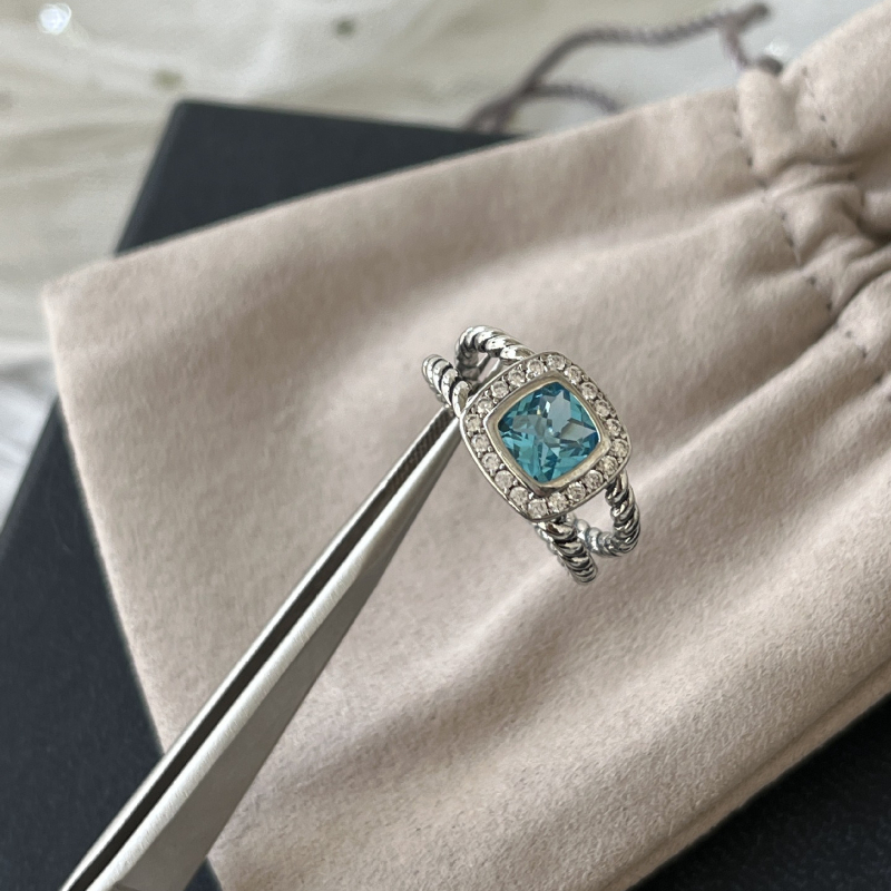 DY DR21 Simple Zircon Ring Popular Knot Line Ring Jewelry
