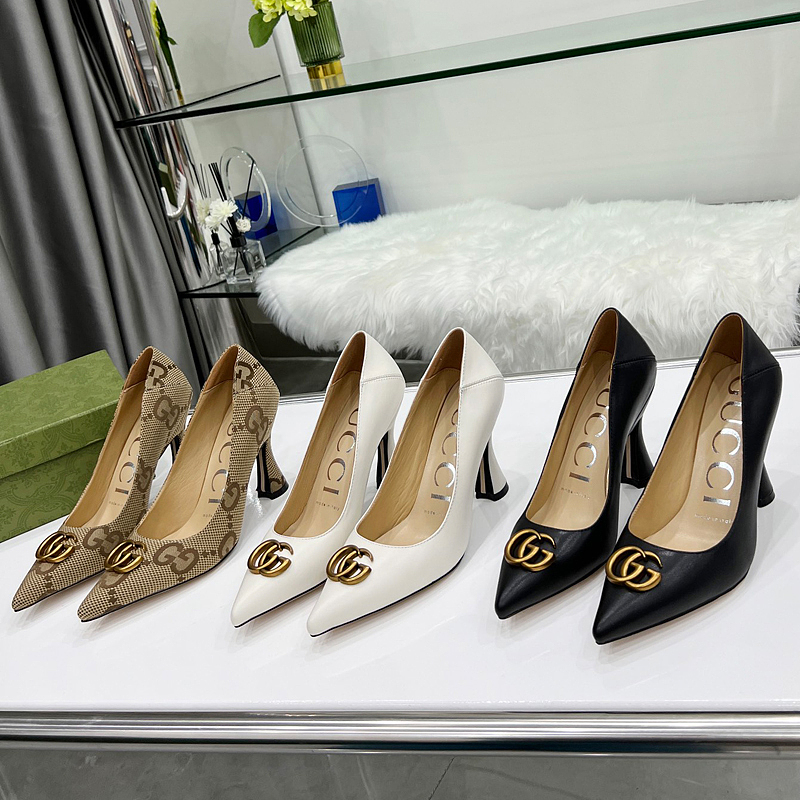 SHGS7 Leather 8.5CM Heel Women 35-42 shoes With box