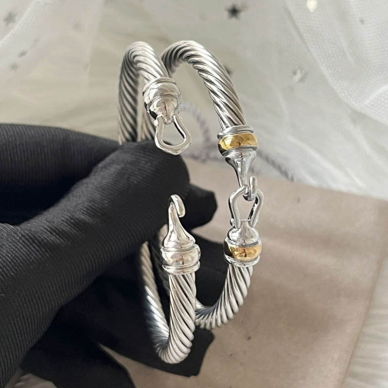 D Y  DB98  Popular twisted wire hook end closed bracelet jewelry