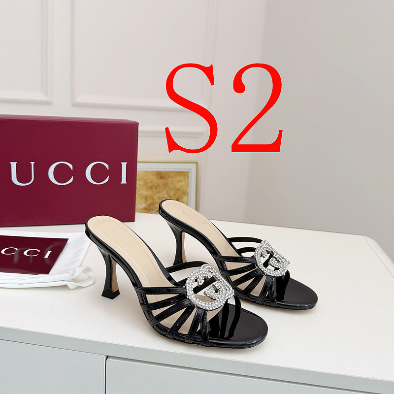 SHGS6 Leather 8.5CM Heel Women 35-43 shoes With box
