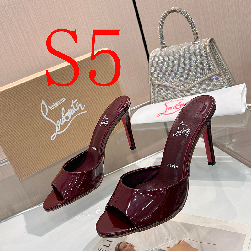 OCLS3 Real Leather 10CM Heel Slipper Women 35-43 Cowhide shoes With box