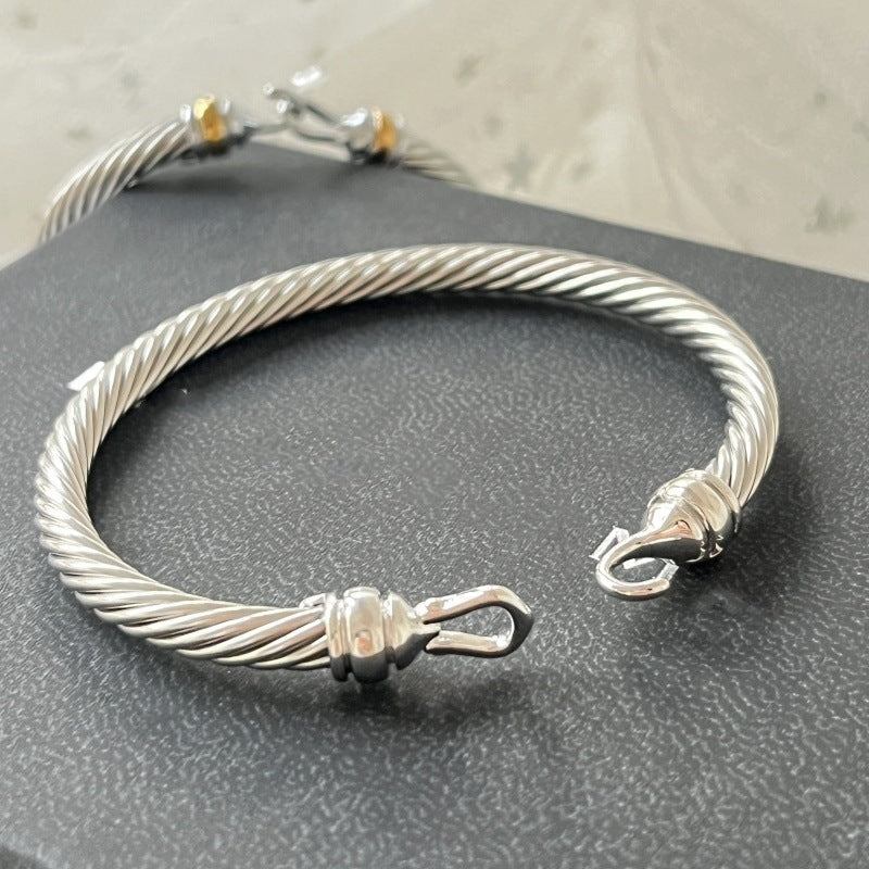 D Y  DB98  Popular twisted wire hook end closed bracelet jewelry