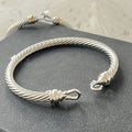 D Y  DB98  Popular twisted wire hook end closed bracelet jewelry