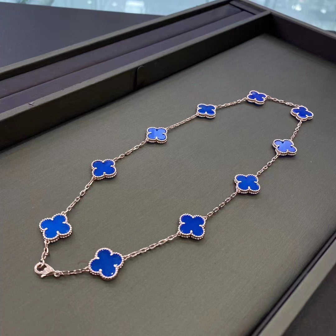 VAN100 High Version Clover Ten Flower Necklace Thick Plated 18K Necklace Jewelry