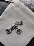 DY DE65 European and American Popular Versatile Zircon Link Twisted Double Button Earrings Jewelry