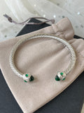 DY DB72 popular 5M twisted wire multi-color open bracelet with micro inlaid zircon jewelry