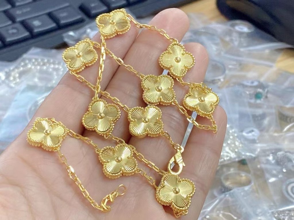 VAN100 High Version Clover Ten Flower Necklace Thick Plated 18K Necklace Jewelry