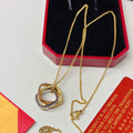 X666  Women's titanium steel three-ring three-color necklace jewelry