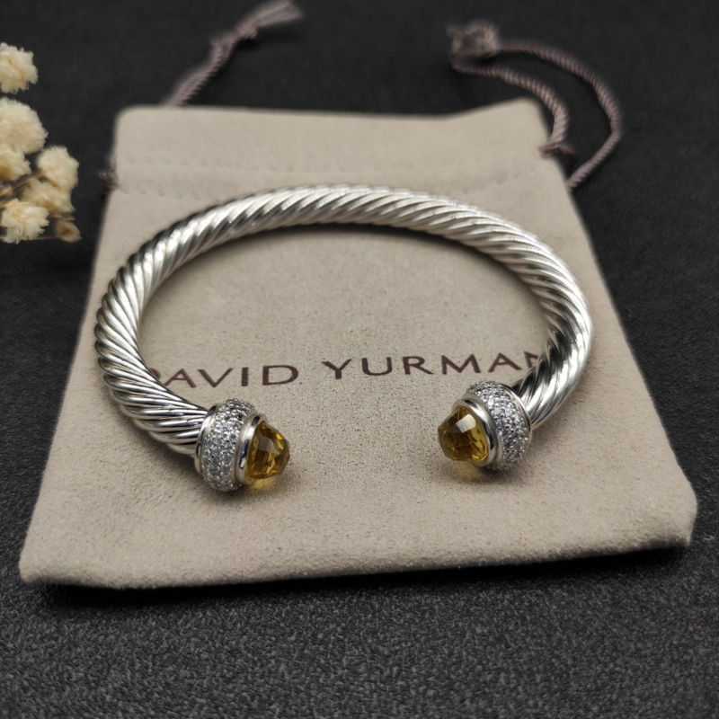 DVB1 David 7MM Twisted Open Bangle Bracelet Trendy European American Hand Jewelry No Packaging