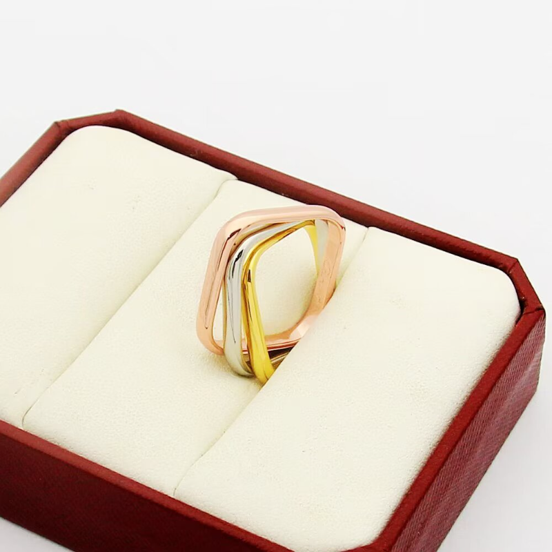 CAR60 Cater Classic Three Color Three Circle Ring 18K gold plated ring for lover gift jewelry