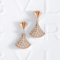 BVE3 small fan with full diamond earrings, women's jewelry, 316 stainless steel
