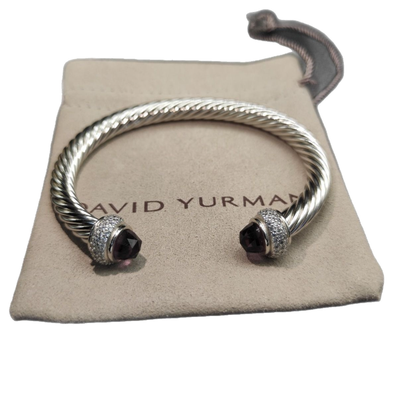 DVB1 David 7MM Twisted Open Bangle Bracelet Trendy European American Hand Jewelry No Packaging