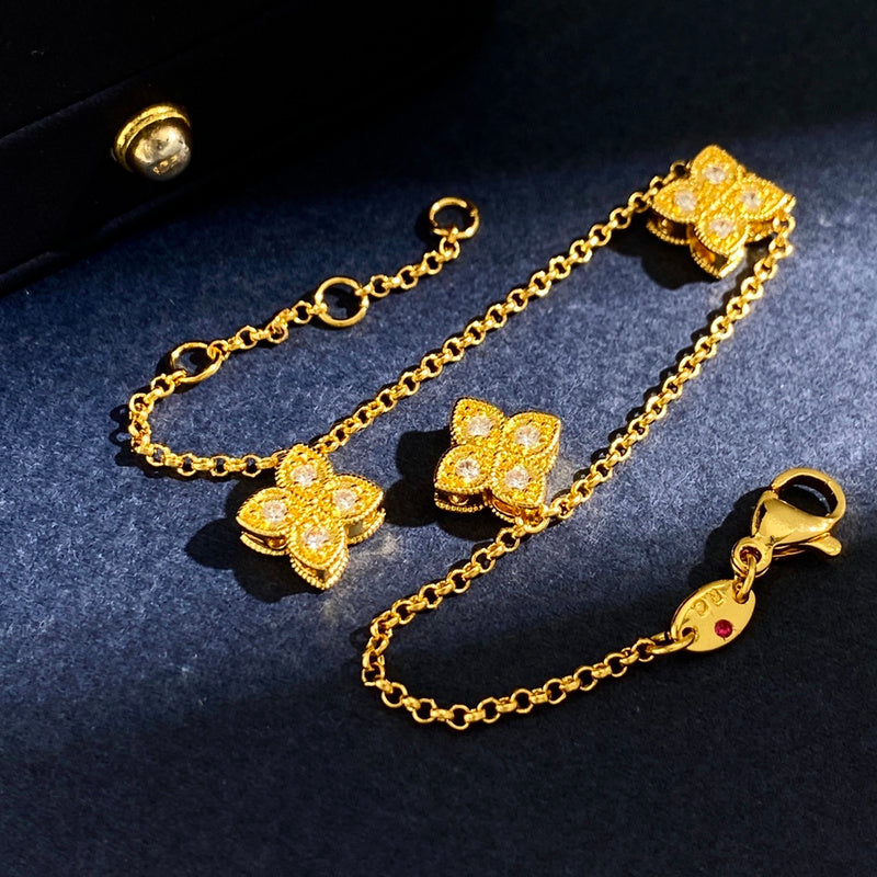 VAB40 Bracelet 18K plating gold Jewelry about 16cm+1cm+1cm   Jewelry
