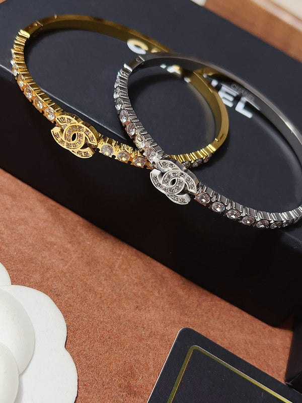 S456  Titanium steel diamond inlaid bracelet jewelry