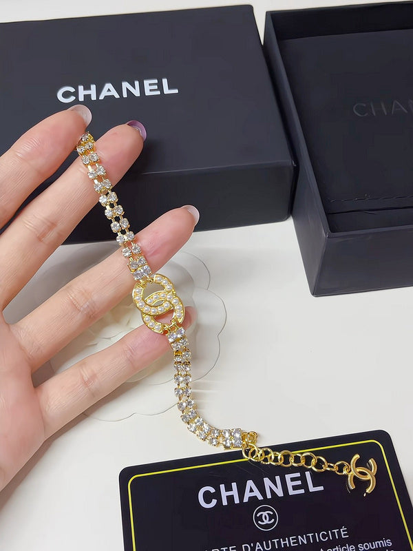 X669    Ladies' full-diamond necklace and bracelet set jewelry
