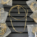 CHN106  New 14 flower snake bone double C sweater chain necklace jewelry