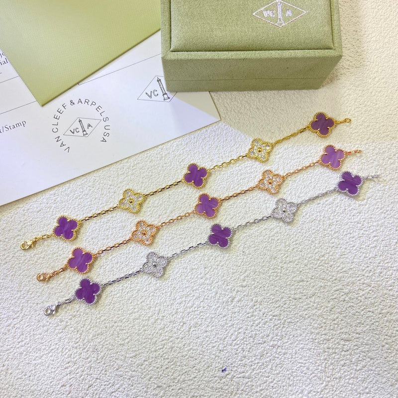 AVSB11   New violet interdiamond multiflower bracelet jewelry