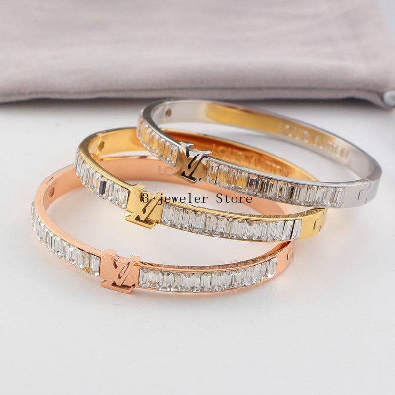 LVB74   316L steel and crystal with 18K gold plated   Jewelry