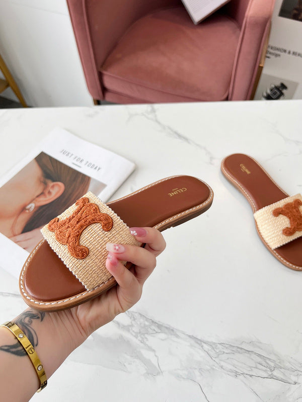 MBCS3 Leather Slippers Size 35-41Shoes with Box