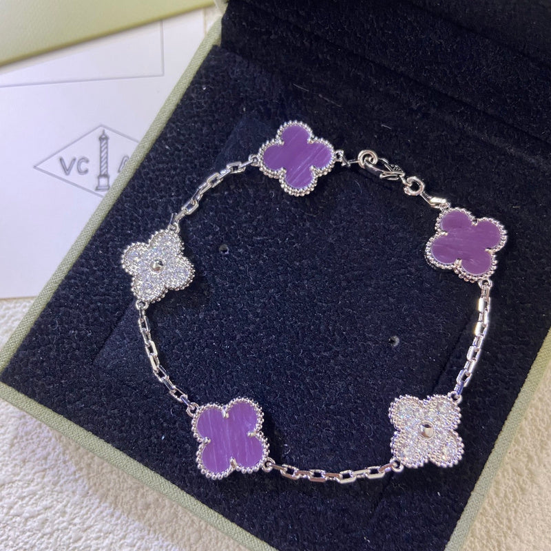 AVSB11   New violet interdiamond multiflower bracelet jewelry