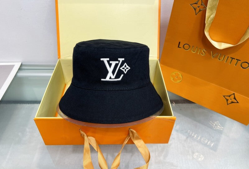 LVH68 New trendy men's and women's double-sided fisherman hat with brown front and black back Hat
