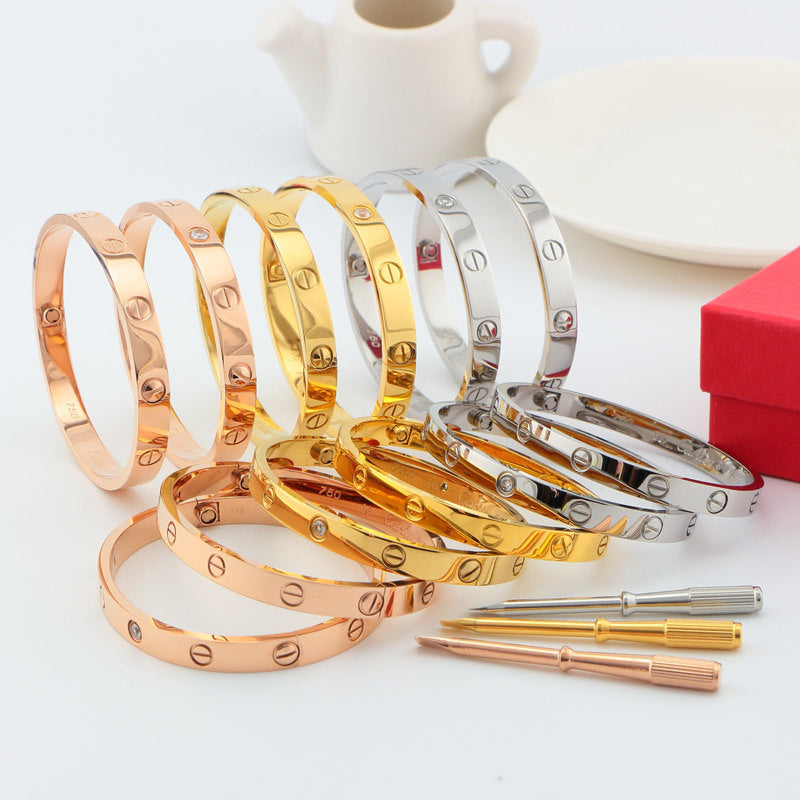 CAB15 brand bangle LOVE bracelet screw bracelet with screwdriver The most classic bangle 316L steel 18K gold plated  Jewelry 15-22cm
