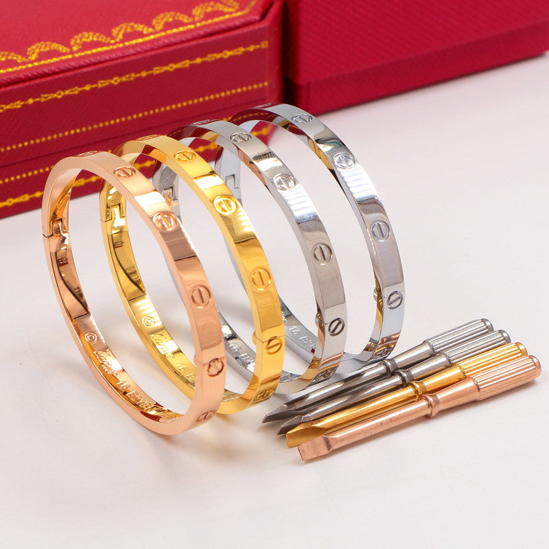 CAB15 brand bangle LOVE bracelet screw bracelet with screwdriver The most classic bangle 316L steel 18K gold plated  Jewelry 15-22cm