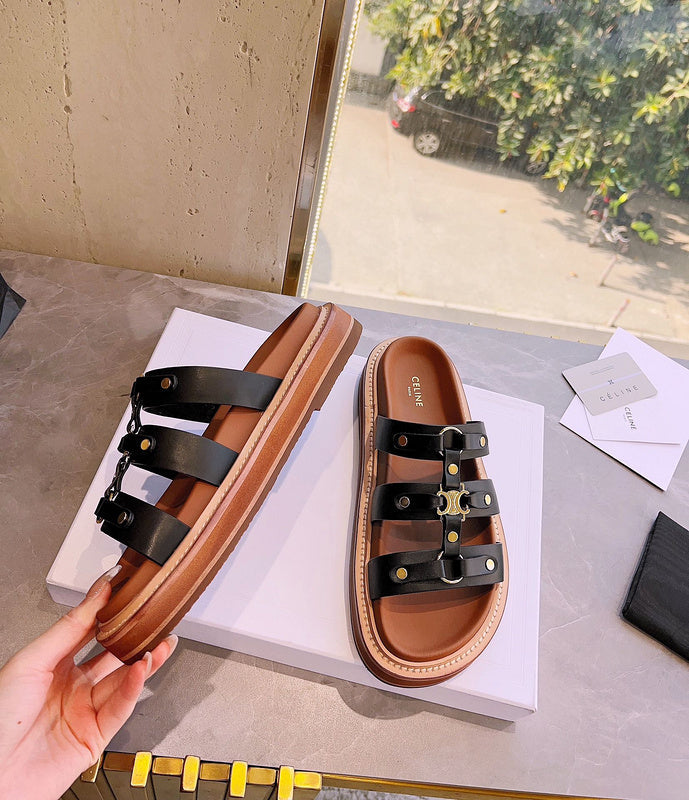 MBCS13 Leather Slippers Size 35-42 Shoes with Box