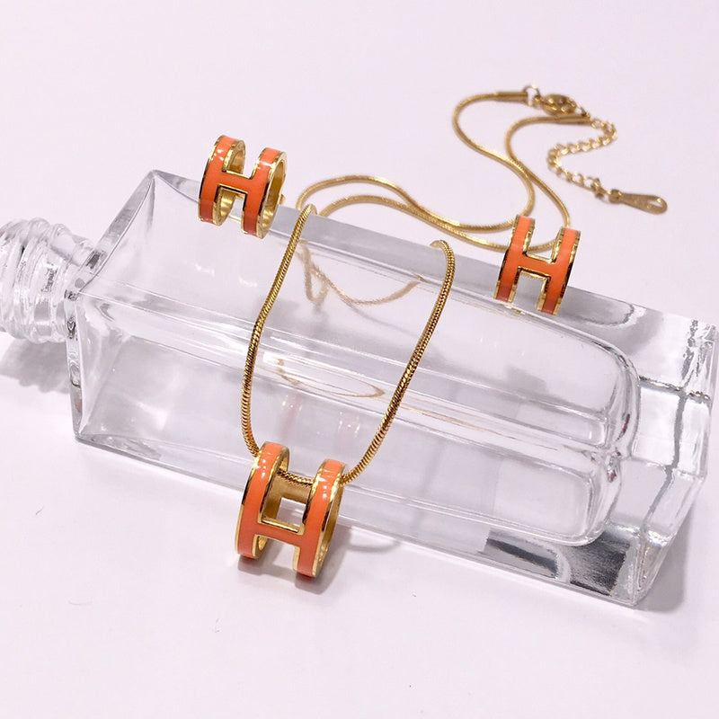 HN2 Necklace 316L steel plating gold Jewelry for women