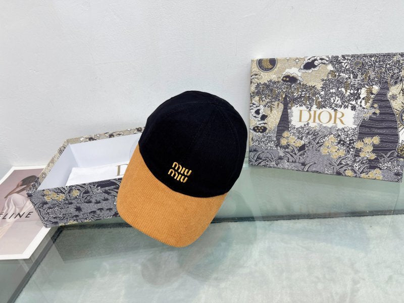 MIH16 New autumn and winter contrasting corduroy smoking baseball cap Hat